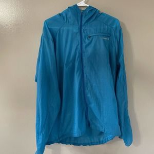 Patagonia Men XL Ultralight Houdini Windbreaker Jacket Blue Full Zip Backpacking